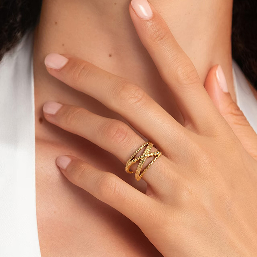 Multi-Layer Coiled Stainless Steel Open Ring